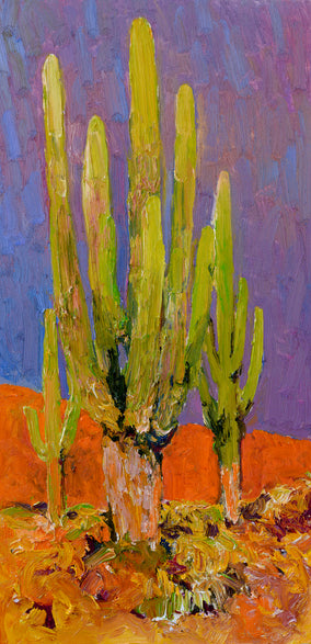 Original art for sale at UGallery.com | Desert Sentinels by Suren Nersisyan | $450 | oil painting | 24' h x 12' w