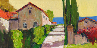 Original art for sale at UGallery.com | Early Morning. Driveway to the Ocean by Suren Nersisyan | $400 | oil painting | 12' h x 24' w | thumbnail 1