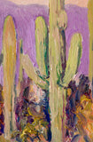 Original art for sale at UGallery.com | Evening in Arizona, Saguaros by Suren Nersisyan | $450 | oil painting | 16' h x 12' w | thumbnail 2