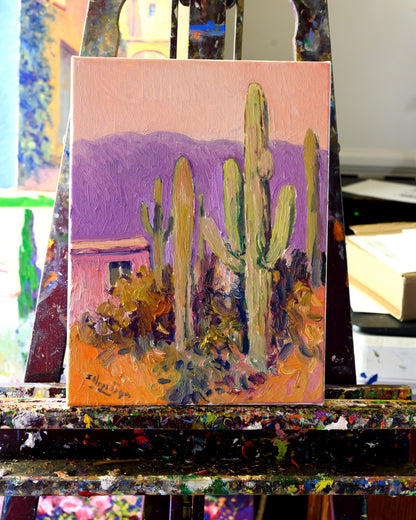 Evening in Arizona, Saguaros by Suren Nersisyan |  Context View of Artwork 