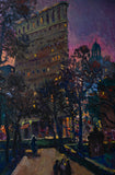 Original art for sale at UGallery.com | Twilight in New York, Flatiron Building by Suren Nersisyan | $2,000 | oil painting | 36' h x 24' w | thumbnail 4