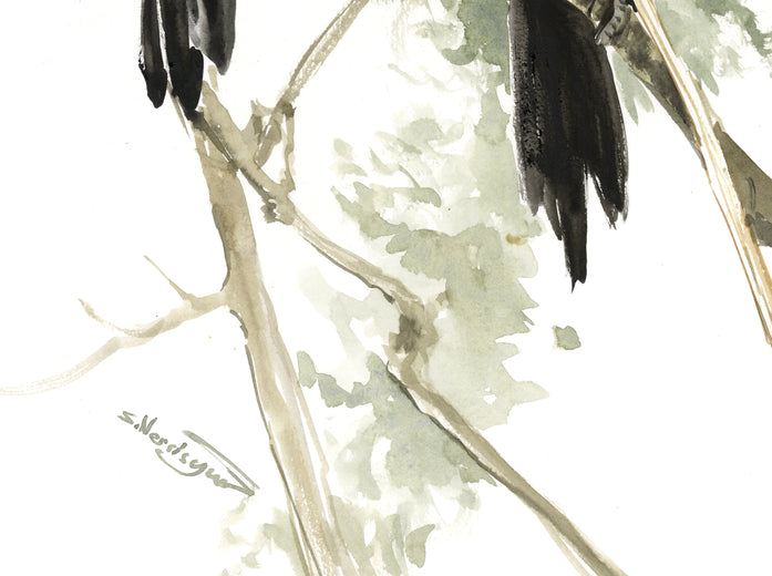 A Quiet Conversation by Suren Nersisyan |  Side View of Artwork 
