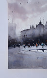 Original art for sale at UGallery.com | Piazza San Marco, Venice by Swarup Dandapat | $550 | watercolor painting | 16.5' h x 11.7' w | thumbnail 2