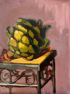 Original art for sale at UGallery.com | Artichoke on Pedestal by Tara Zalewsky-Nease | $325 | oil painting | 12' h x 9' w