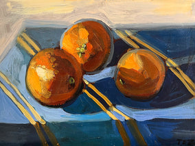 Original art for sale at UGallery.com | Tangerine Table Top by Tara Zalewsky-Nease | $325 | oil painting | 9' h x 12' w