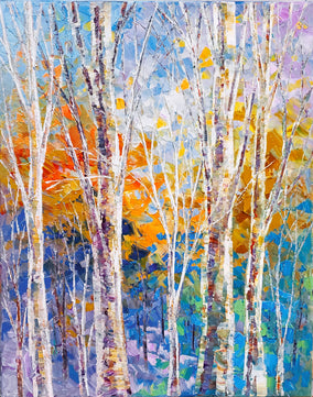 Original art for sale at UGallery.com | Timberlight by Tatiana Iliina | $750 | acrylic painting | 20' h x 16' w