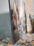 Original art for sale at UGallery.com | Neon in the Rain by Tatiana Iliina | $750 | acrylic painting | 20' h x 16' w | thumbnail 2