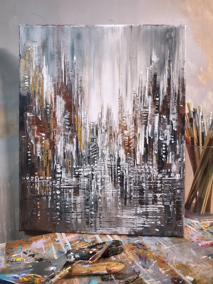 Neon in the Rain by Tatiana Iliina |  Context View of Artwork 