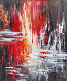 acrylic painting by Tatiana Iliina titled Rainmaker Incident