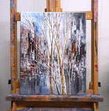 Original art for sale at UGallery.com | Silver Reflections by Tatiana Iliina | $750 | acrylic painting | 20' h x 16' w | thumbnail 3