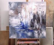 Original art for sale at UGallery.com | Twilight Shadows by Tatiana Iliina | $2,350 | acrylic painting | 36' h x 36' w | thumbnail 3