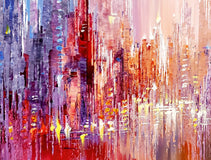 Original art for sale at UGallery.com | Urban Dreamscape by Tatiana Iliina | $1,350 | acrylic painting | 24' h x 36' w | thumbnail 4