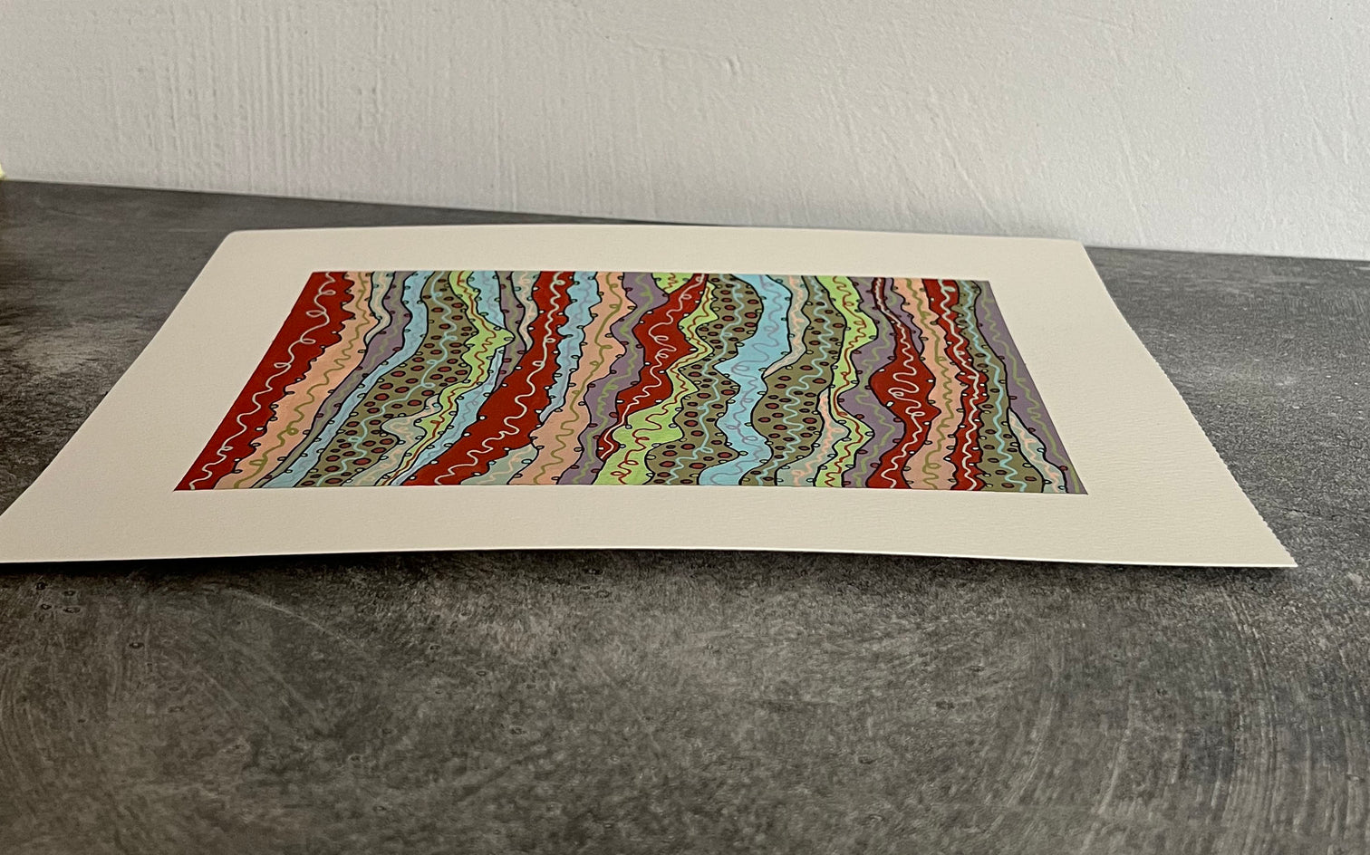 Linear Scrambling by Terri Bell |  Side View of Artwork 