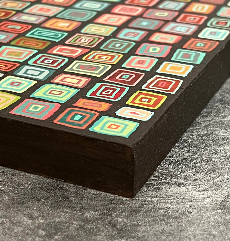 Squaresville by Terri Bell |  Side View of Artwork 