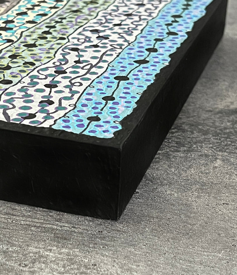 Blue Cascade by Terri Bell |  Side View of Artwork 