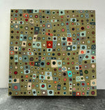 Original art for sale at UGallery.com | Irregular Grid with Circles by Terri Bell | $325 | mixed media artwork | 12' h x 12' w | thumbnail 3