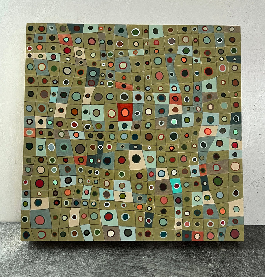 Irregular Grid with Circles by Terri Bell |  Context View of Artwork 