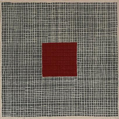 Red Square | White Mesh by Terri Bell | Artwork Main Image
