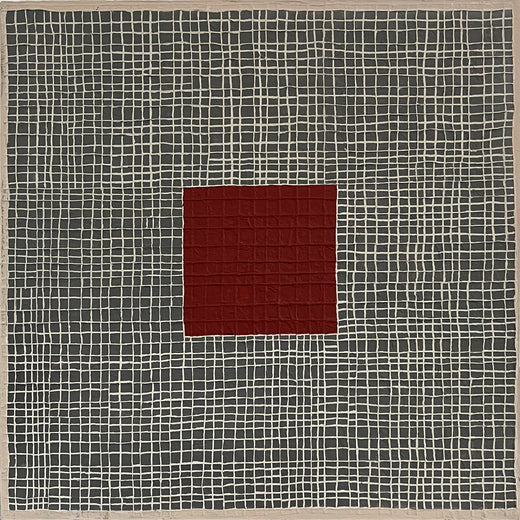 Red Square | White Mesh by Terri Bell |  Artwork Main Image 