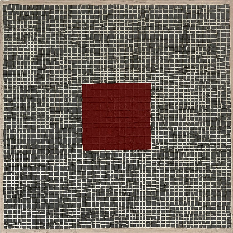 Red Square | White Mesh by Terri Bell |  Artwork Main Image 