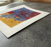 Original art for sale at UGallery.com | Sun Worshipers by Terri Bell | $350 | mixed media artwork | 12' h x 9' w | thumbnail 2