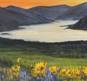 Original art for sale at UGallery.com | Gorge Wildflowers by Theresa Andreas-O'Leary | $825 | acrylic painting | 10' h x 20' w | thumbnail 4