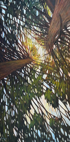 acrylic painting by Theresa Andreas-O'Leary titled Rising Sun Sentinels