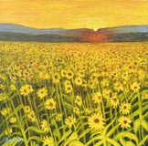 Original art for sale at UGallery.com | Summer Sunflowers by Theresa Andreas-O'Leary | $450 | acrylic painting | 10' h x 10' w | thumbnail 1