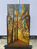 Original art for sale at UGallery.com | Autumn Glow by Theresa Andreas-O'Leary | $1,750 | mixed media artwork | 30' h x 15' w | thumbnail 3