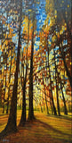 Original art for sale at UGallery.com | Autumn Glow by Theresa Andreas-O'Leary | $1,750 | mixed media artwork | 30' h x 15' w | thumbnail 1