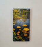 Original art for sale at UGallery.com | Autumn Lily Pond by Theresa Andreas-O'Leary | $800 | mixed media artwork | 20' h x 10' w | thumbnail 3