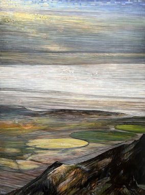 Original art for sale at UGallery.com | Come What May, Alvord Desert by Theresa Andreas-O'Leary | $6,100 | mixed media artwork | 48' h x 36' w