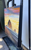 Original art for sale at UGallery.com | Kaleidoscope Haystack Rock by Theresa Andreas-O'Leary | $950 | mixed media artwork | 20' h x 20' w | thumbnail 2