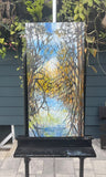 Original art for sale at UGallery.com | Luminous Lagoon by Theresa Andreas-O'Leary | $1,750 | mixed media artwork | 30' h x 15' w | thumbnail 3