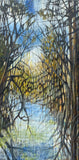 Original art for sale at UGallery.com | Luminous Lagoon by Theresa Andreas-O'Leary | $1,750 | mixed media artwork | 30' h x 15' w | thumbnail 1