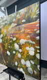 Original art for sale at UGallery.com | Sundrenched Field by Theresa Andreas-O'Leary | $8,100 | mixed media artwork | 48' h x 48' w | thumbnail 2