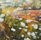 Original art for sale at UGallery.com | Sundrenched Field by Theresa Andreas-O'Leary | $8,100 | mixed media artwork | 48' h x 48' w | thumbnail 1