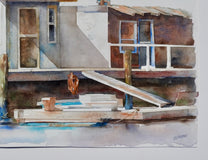 Original art for sale at UGallery.com | A Quiet Place by Thomas Hoerber | $900 | watercolor painting | 15' h x 20.5' w | thumbnail 2