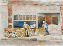 Original art for sale at UGallery.com | Customers Wanted by Thomas Hoerber | $900 | watercolor painting | 15.25' h x 20.5' w | thumbnail 1
