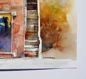 Original art for sale at UGallery.com | Old Barber Shop by Thomas Hoerber | $550 | watercolor painting | 9' h x 12' w | thumbnail 2