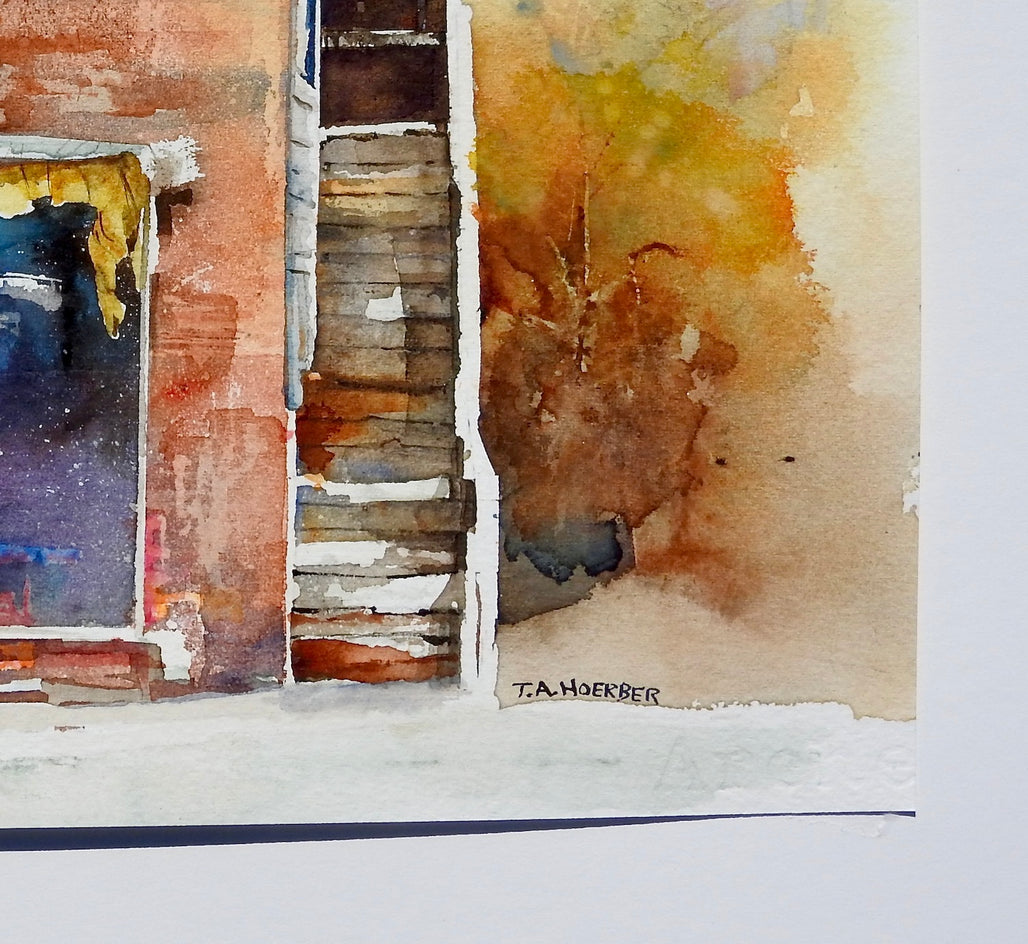 Old Barber Shop by Thomas Hoerber |  Side View of Artwork 