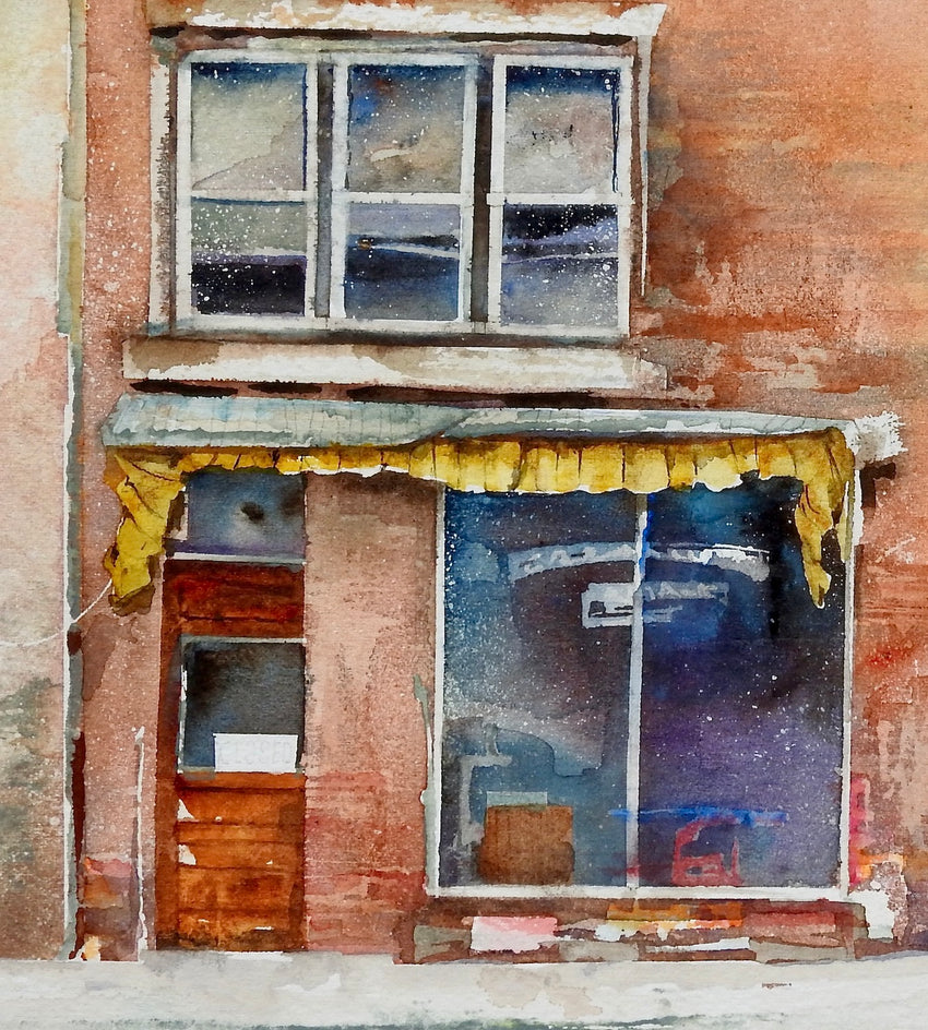 Old Barber Shop by Thomas Hoerber |  Closeup View of Artwork 