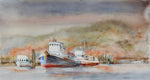 Original art for sale at UGallery.com | Seattle Color by Thomas Hoerber | $975 | watercolor painting | 14.25' h x 26.5' w | thumbnail 1