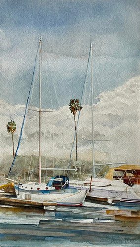 Original art for sale at UGallery.com | Storm Coming by Thomas Hoerber | $800 | watercolor painting | 19.75' h x 11.25' w