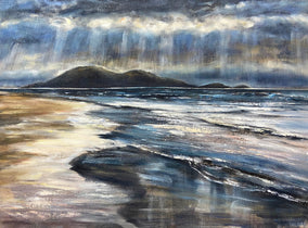 Original art for sale at UGallery.com | Luminescent Shore by Tiffany Blaise | $950 | mixed media artwork | 18' h x 24' w