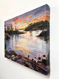 Original art for sale at UGallery.com | Summer Cove by Tiffany Blaise | $850 | mixed media artwork | 16' h x 20' w | thumbnail 2