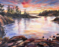 Original art for sale at UGallery.com | Summer Cove by Tiffany Blaise | $850 | mixed media artwork | 16' h x 20' w | thumbnail 1