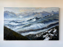 Original art for sale at UGallery.com | Mountain Sanctuary by Tiffany Blaise | $5,450 | oil painting | 36' h x 60' w | thumbnail 3