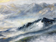 Original art for sale at UGallery.com | Mountain Sanctuary by Tiffany Blaise | $5,450 | oil painting | 36' h x 60' w | thumbnail 4