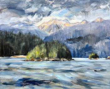 oil painting by Tiffany Blaise titled Paddling the Bay